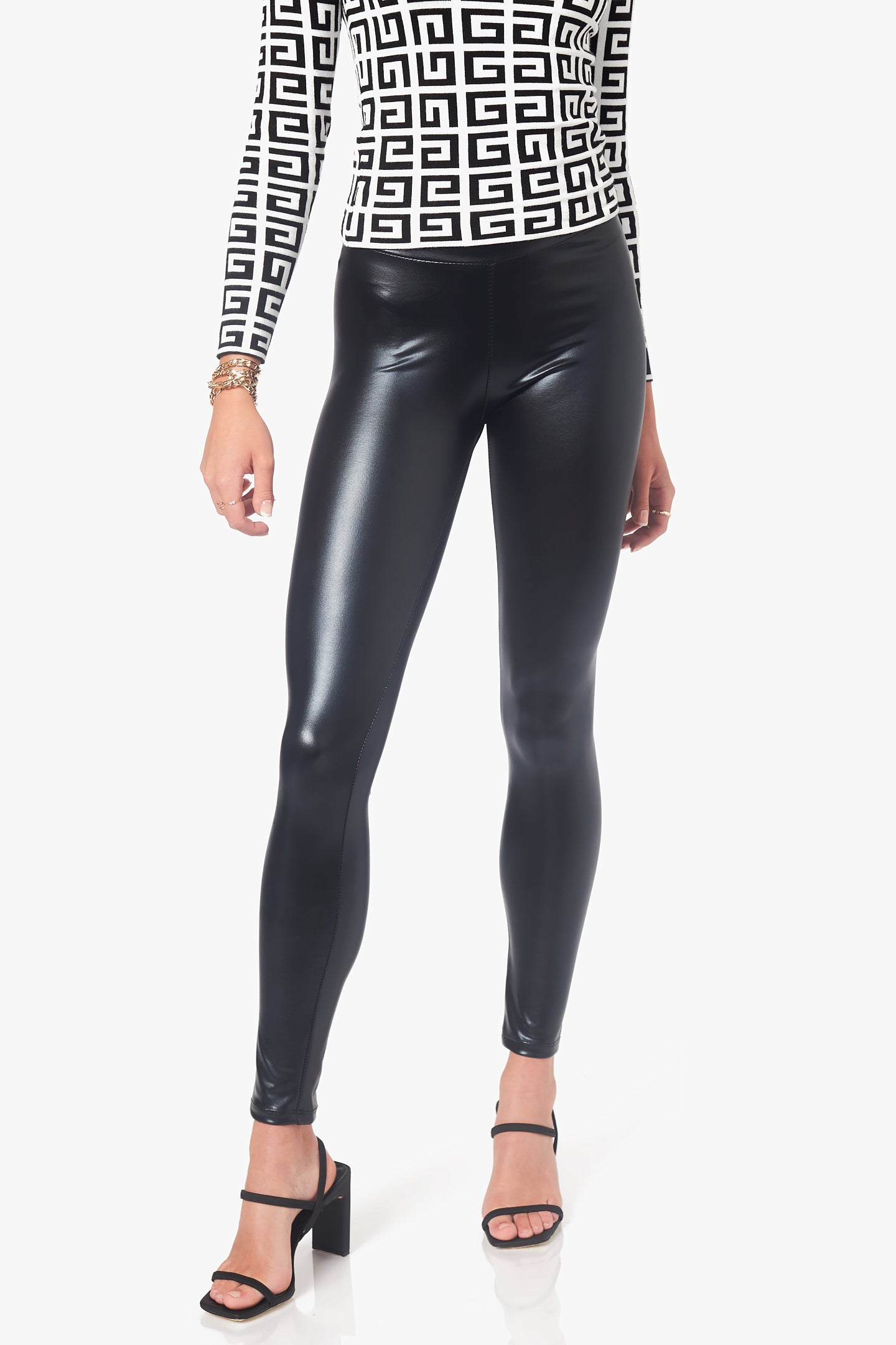 Evelyn Faux Leather High Waist Skinny Leggings