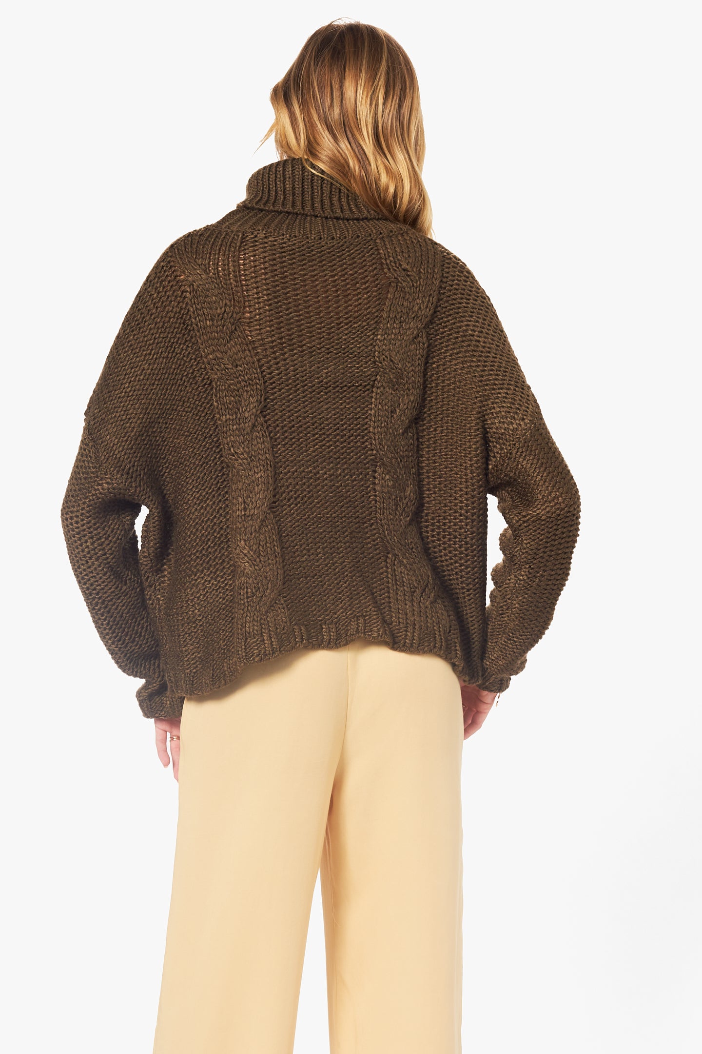 Lapel turtleneck clearance sweater